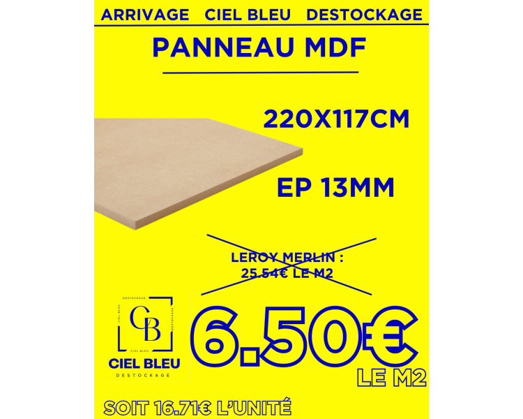 copy of Panneau MDF Hydrofuge 305x122cm EP 12mm