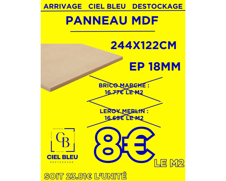 copy of Panneau MDF Hydrofuge 305x122cm EP 12mm copy of Panneau MDF Hydrofuge 305x122cm EP 12mm