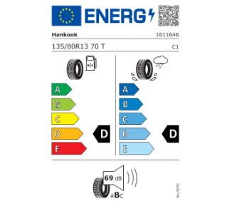 Pneu Hankook Optimo K715 135/80 R13 70T LOT DE 2