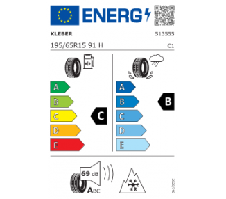Pneu Kleber QUADRAXER 3 M+S 3PMSF TL 195/65 R15 91H LOT DE 2