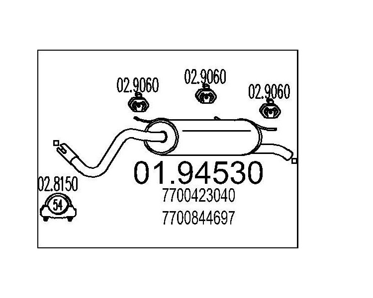MTS 01.94530 Silencieux arrière  RENAULT SCÉNIC, MEGANE