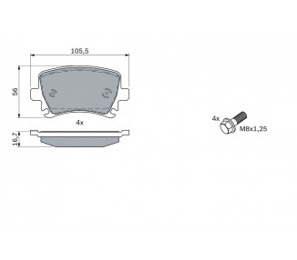 PLAQUETTES DE FREIN LOW-METALLIC 0 986 494 053 - BOSCH