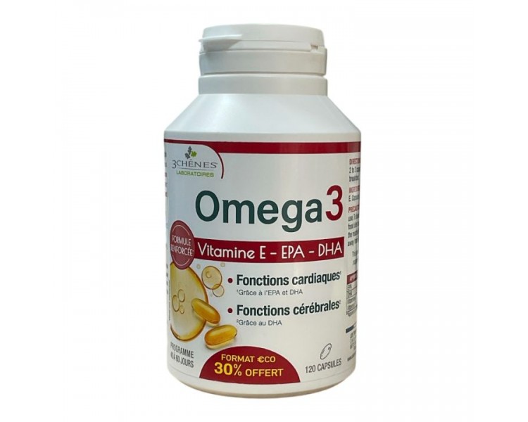 Omega 3 Les 3 Chênes - pot de 120 capsules