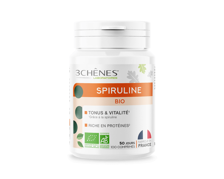 Spiruline Bio Spiruline Bio 100 comprimés en pilulier Tonus & Vitalité 1 Riche en protéines2