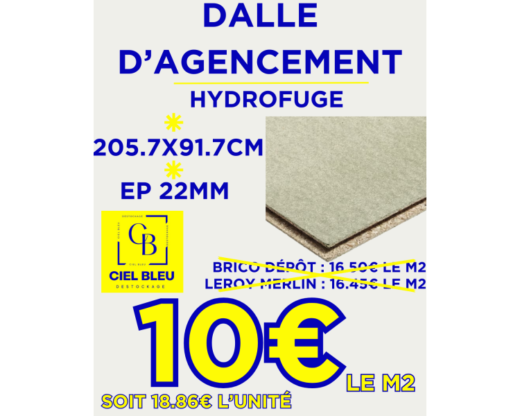 DALLE AGENCEMENT HYDROFUGE 22MM