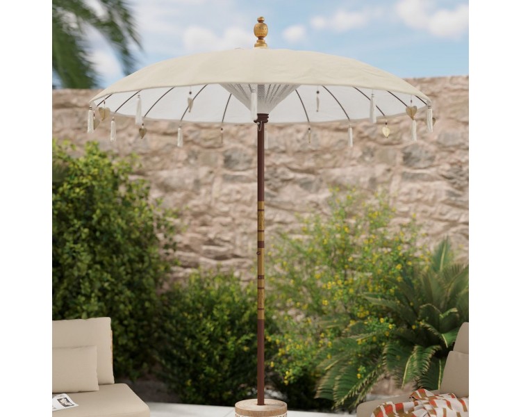 ENSEMBLE PARASOL ALI TISSU + PIED SOKA clair