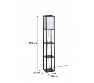 LAMPADAIRE ETAGERES H.159CM NOIR