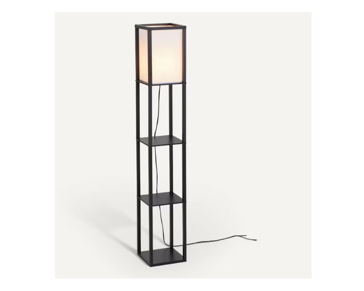 LAMPADAIRE ETAGERES H.159CM NOIR