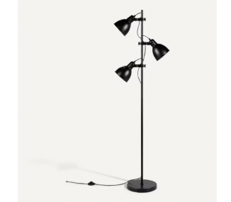 LAMPADAIRE 3 LUMIERES H.165cm NOIR