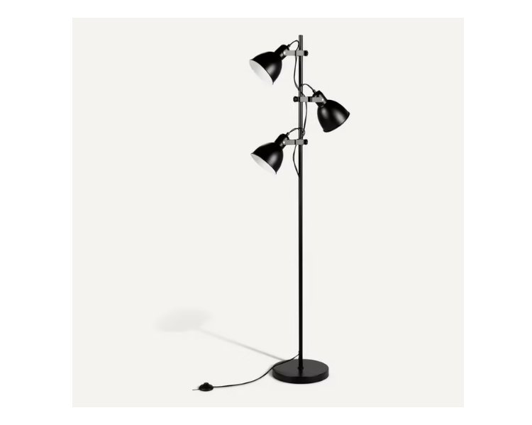 LAMPADAIRE 3 LUMIERES H.165cm NOIR