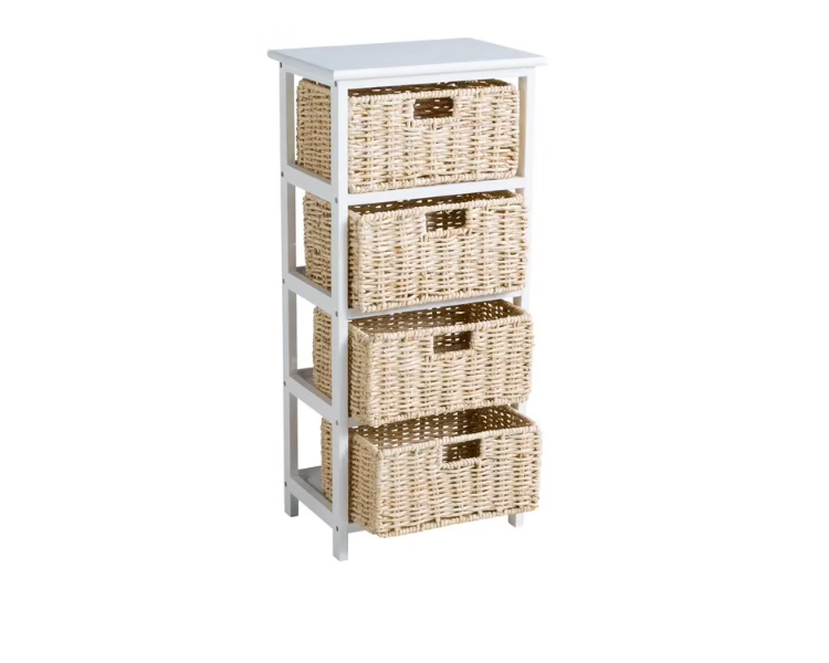 MEUBLE D'APPOINT 4 TIROIRS BLANC