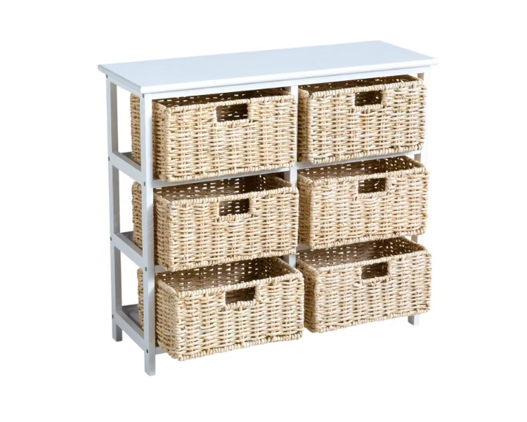 MEUBLE D'APPOINT 6 TIROIRS BLANC