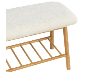 BANC AVEC RANGE CHAUSSURES BLANC/NATUREL