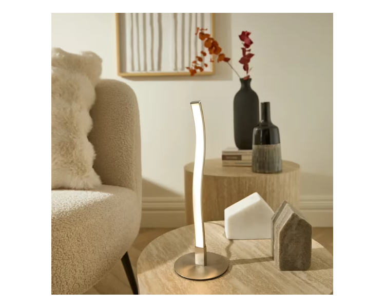 LAMPE A POSER H.30cm ARGENTEE