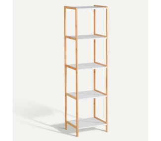 MEUBLE 5 ETAGERES NATUREL/BLANC