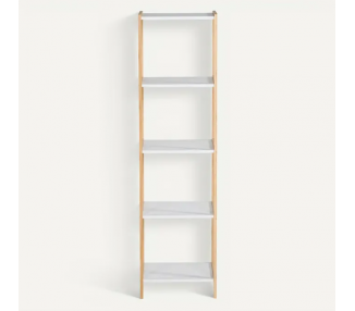MEUBLE 5 ETAGERES NATUREL/BLANC