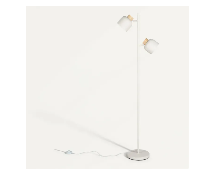 LAMPADAIRE 2 LUMIERES H.143.5cm CREME
