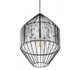 SUSPENSION D.29.5cm NOIRE ET TRANSPARENTE