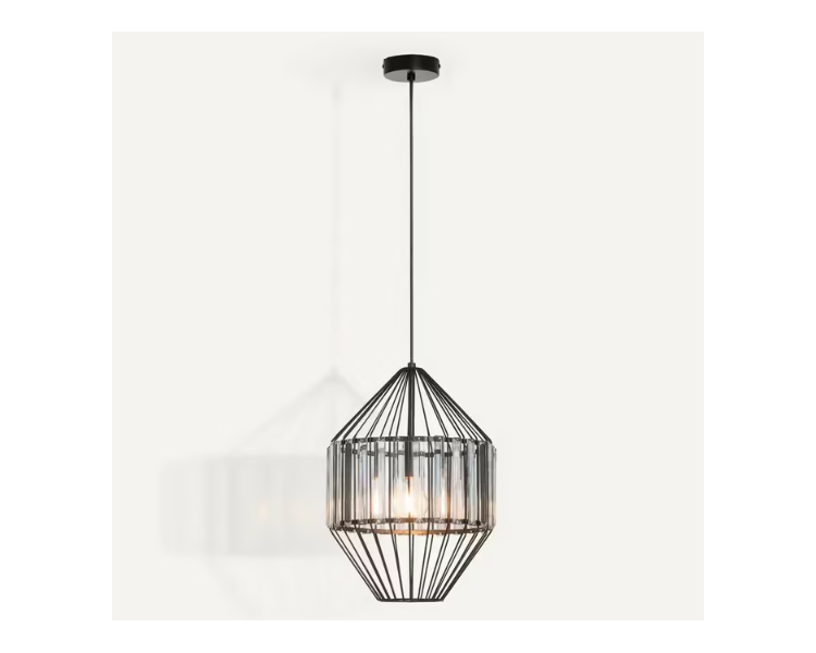 SUSPENSION D.29.5cm NOIRE ET TRANSPARENTE