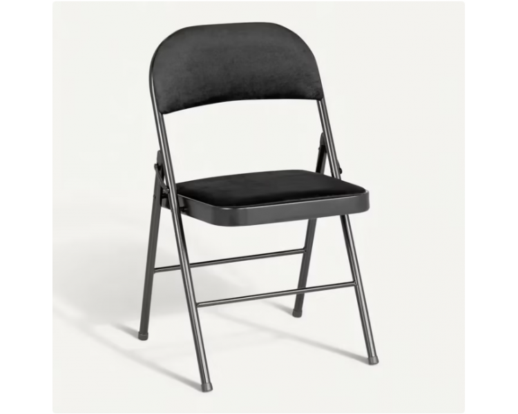LOT 6 CHAISES PLIANTES NOIR H.78cm