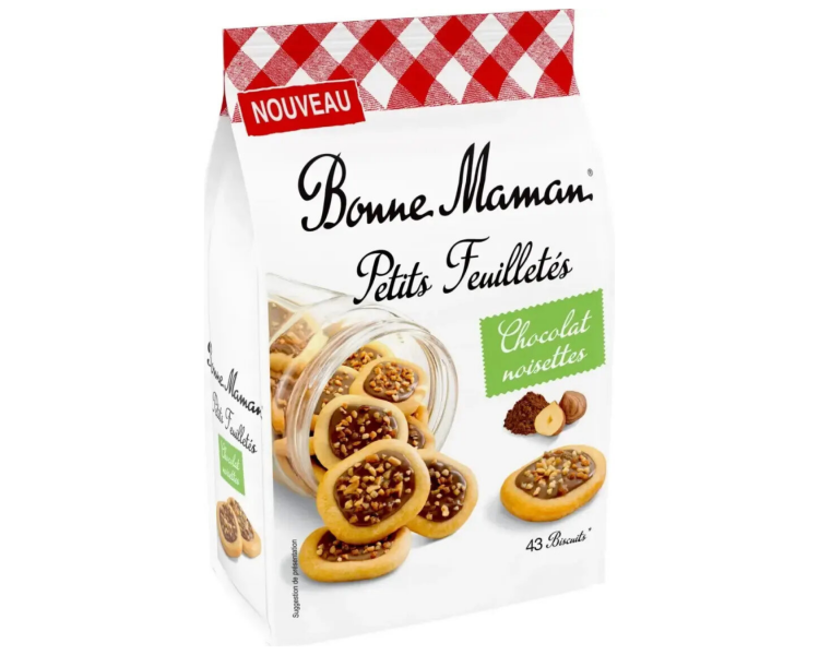 250G BONNE MAMAN FEUILLETES CHOCO NOISETTES
