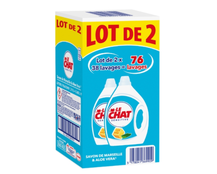 2X38LAVAGES LESSIVE LIQUIDE LE CHAT