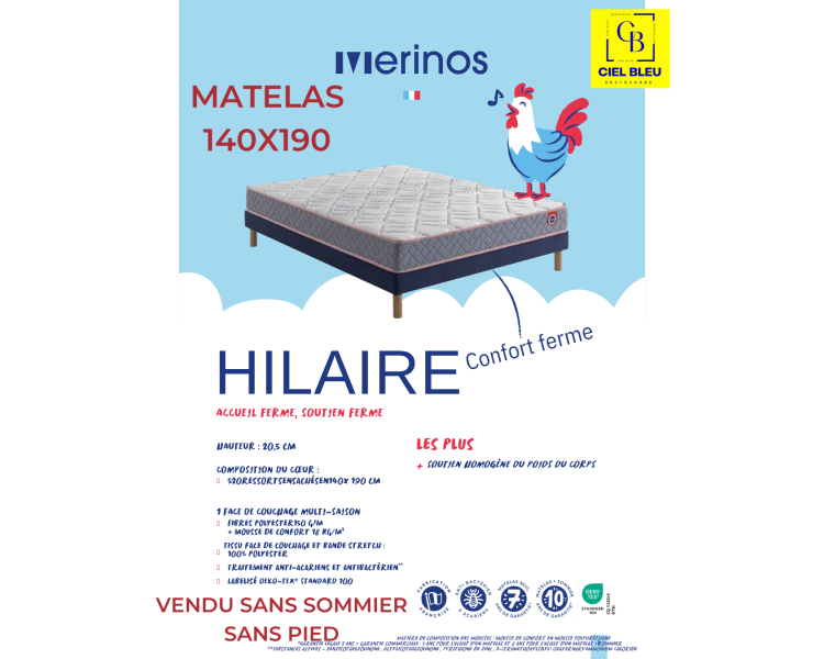 Matelas - Merinos Hilaire 140x190
