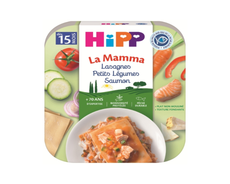PLAT BEBE DES 15MOIS - LASAGNES PETITS LEGUMES SAUMON - HIPP